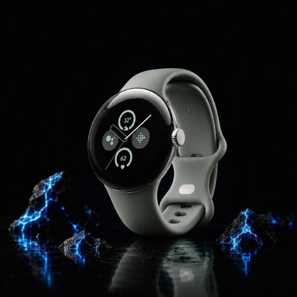 ساعت هوشمند 41 میلی‌متری گوگل مدل Pixel Watch 2 با بند سیلیکونی